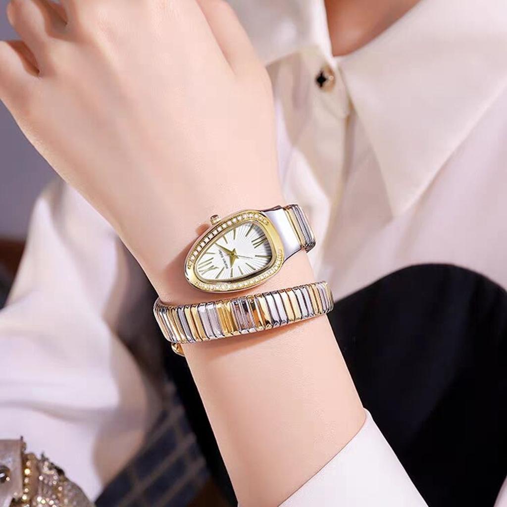 Elegant Design Ladies Watches Unique Snake Shaped Design Bracelet Women's Quartz Wristwatches Best Gift