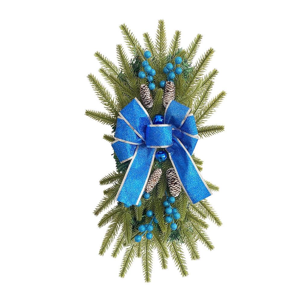 Christmas Bow Upside Down Tree Garland Staircase Christmas Decoration