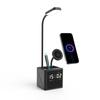 Multifunctional 3 In 1 Desk Lamp Dock Magnetic Wireless Charging Station Dual Alarm Clock Magsafered 15W Wireless Phone Charger