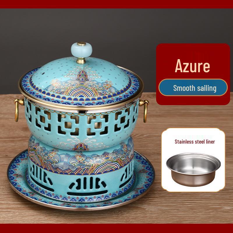 Cloisonné Copper Single-Person Alcohol Stove Hot Pot - Pure Copper