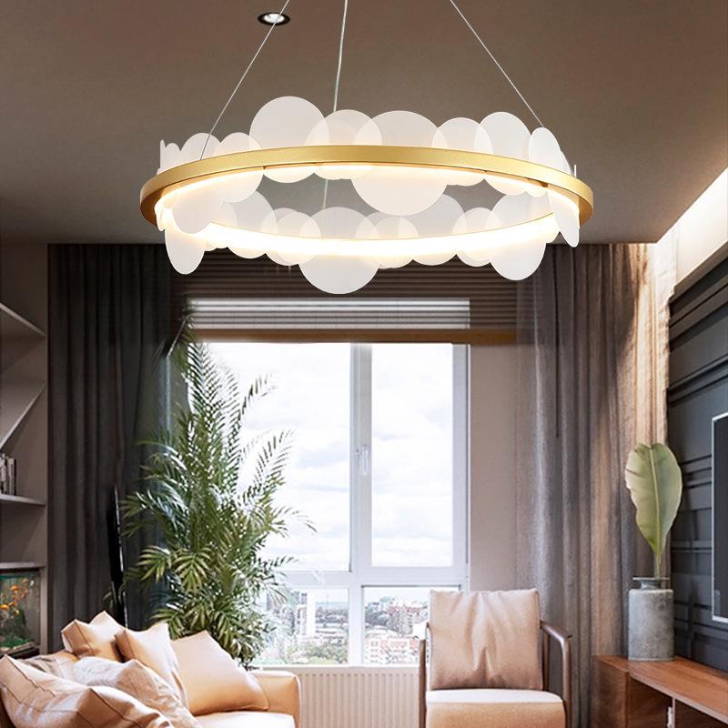 Postmodern Minimalist Nordic Luxury Circular Chandelier for Living Room or Dining Room