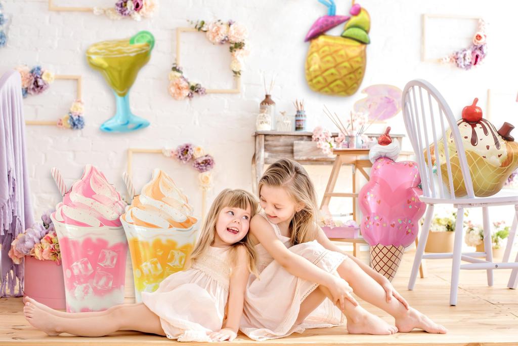 [Fuusen-ya] Extra Große Aluminiumballons, 6 Süßigkeiten, Parfait, Smoothie Ballons, Perfekt für Sommerveranstaltungen, Geburtstage, Festivals und Jahrmärkte, Perfekt f