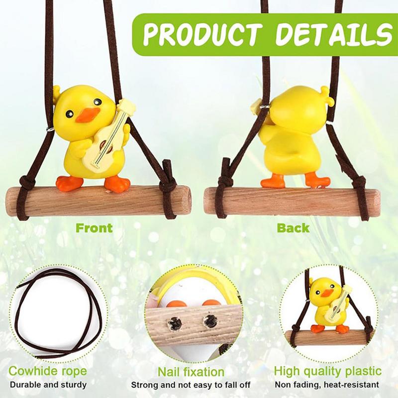 Car Pendant Cute Swing Duck Car Interior Decoration Holiday Swing Duck Rearview Mirror Pendant For Car Accessories