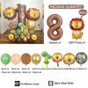 45pcs Jungle Animal Theme Balloon Chocolate Number Balloon Set Cartoon Animal Festival Supplies Childrens Birthday Party Decorat
