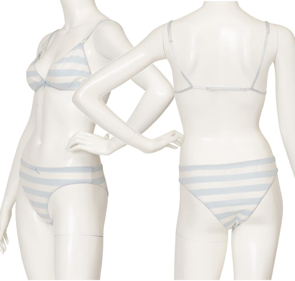 Clearstone SugarLolita Cosplay Halloween Shima Bra Shima Pan Blue & Women's