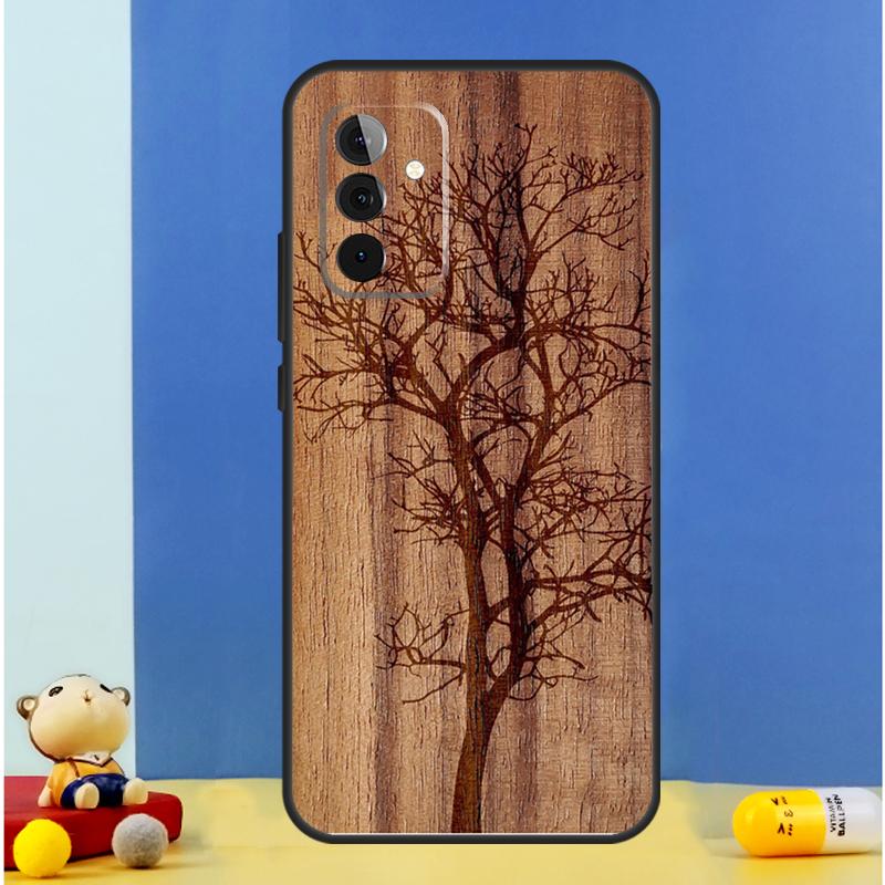 Tree Flower Bamboo Wood Case For Samsung Galaxy A14 A24 A34 A54 A53 A33 A13 A52 A32 A22 A12 A71 A51 A15 A25 Coque