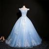 Women's 1011 One-word Shoulder Color Yarn European and American Tutu Skirt, Solo Performance Dress Wedding Dress