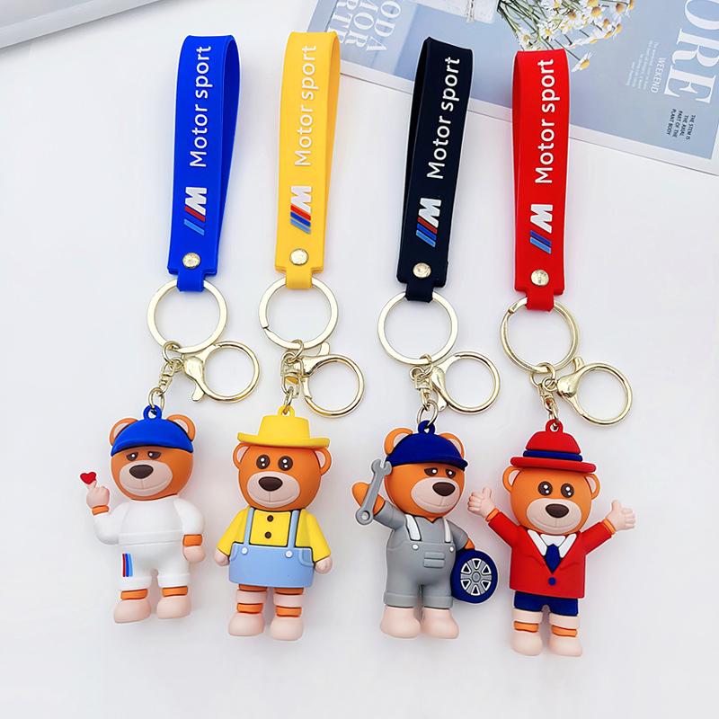 M Power Car Keychain Cute Bear Pendant Gift Key Ring For BMW M3 M4 M5 G42 G30 G20 E39 E36 E87 E53 F44 F07 F34 G15 G16 G23 G22 bzdn55