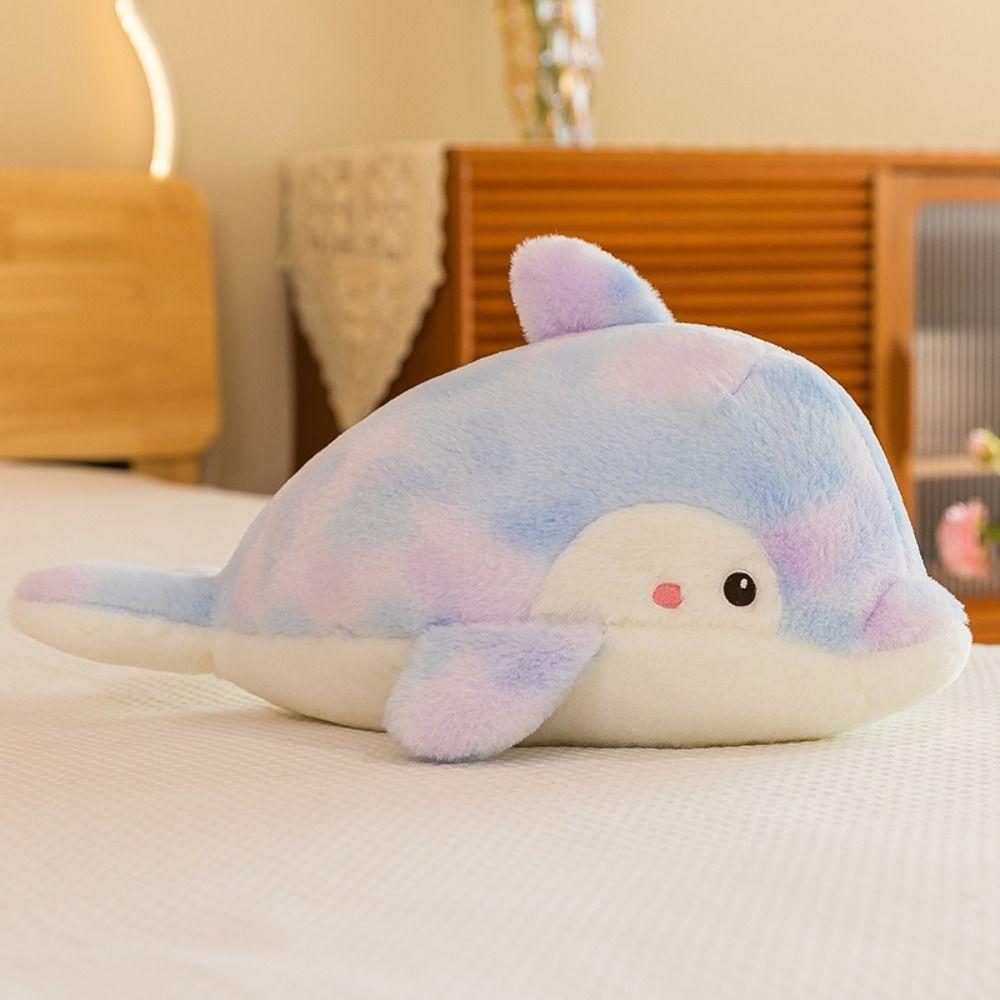 Soft Colorful Dolphin Plush Doll Cartoon Animal Plush Pillow Festival Party Decor