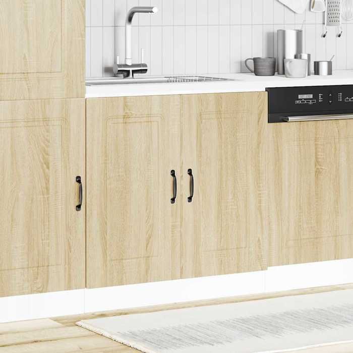 VidaXL Base Cabinet for Sink Kalmar Sonoma Oak Engineered Wood, Kitchen Base Cabinet, Kitchen Base Cabinet with Door 853450