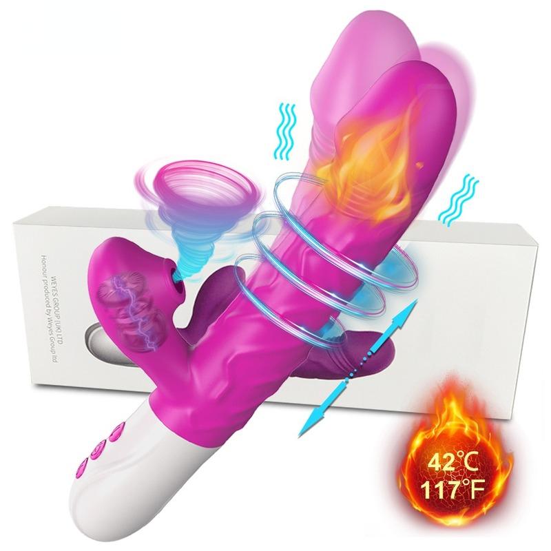 Rabbit Thrusting Vibrators Female Sex Toys For Women Clitoris Sucker Stimulator Heating Dildos Goods For Adults Sucking Machine