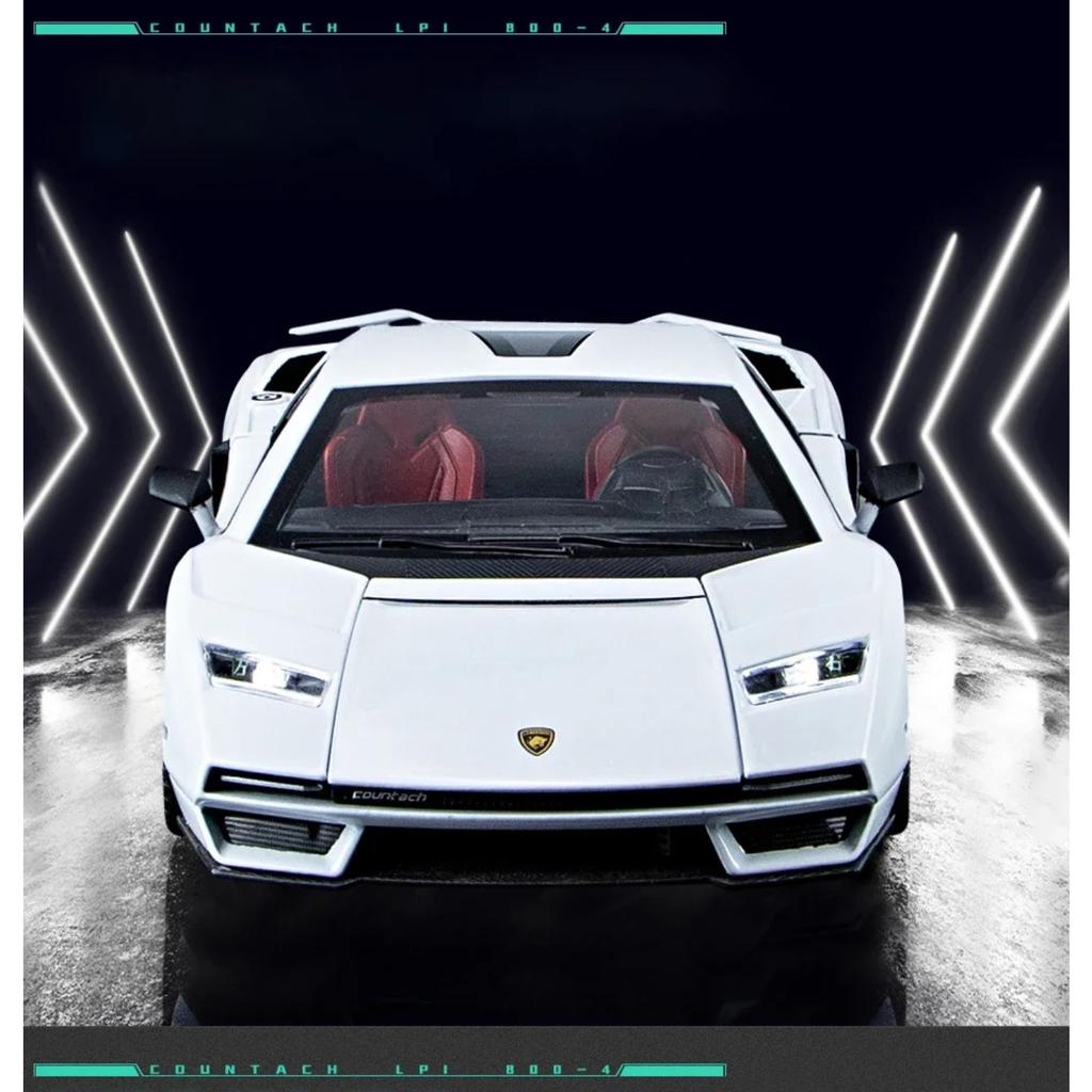 1/24 Lambos Countach LPI800-4 Supercar Alloy Model Diecast Sound Super Racing Lifting Tail Hot Car Wheel Gifts