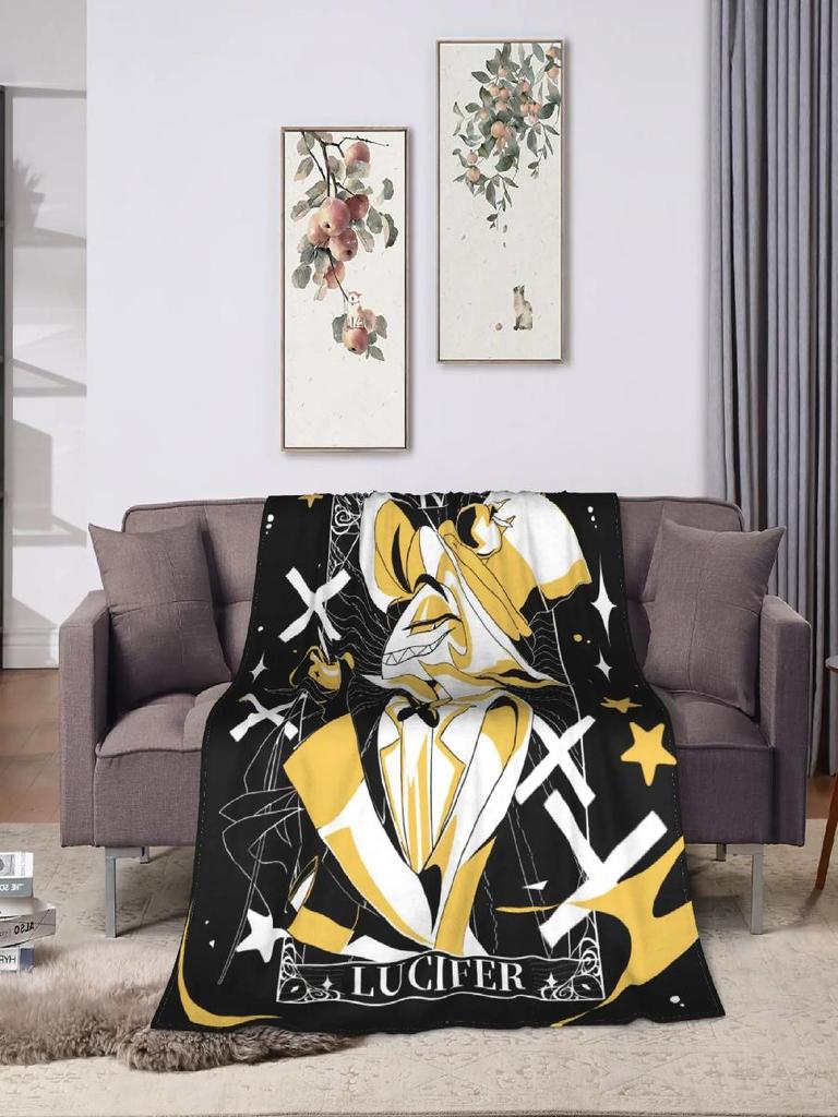 Super Warm Flannel Blanket for Kids and Adults Lucifer Morningstar Anime Themed Bedding Throw for Sofa Couch Chair or Bed Cover