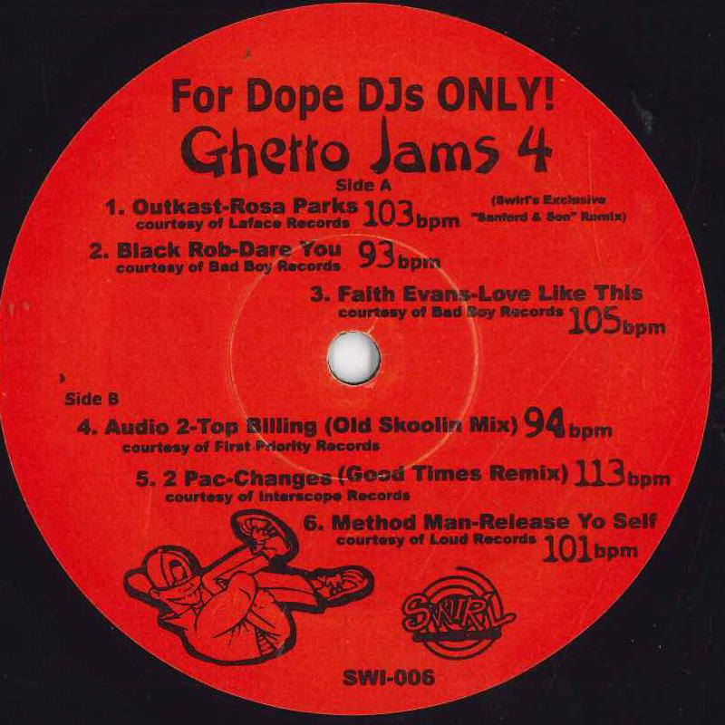 

12inch Record VARIOUS - Ghetto Jams 4 SWI006 Swirl Records Rap & Hip-Hop/R&B Used