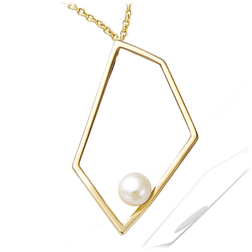 Les Trésors De Lily [P5104] - Golden Ivory 'Origami' Gold Plated Pendant - 40x20 Mm