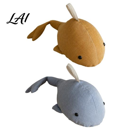Fabric Door Stopper Sand Filling Weighted Whale Doorstop Plush Sea Animal Decorative Heavy Duty Doorstop Stopper for Home Bedroom Shape