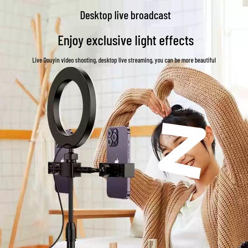 Nastavitelný stojánek na mobilní telefon se světlem na selfie pro video, fotografování a živé vysílání