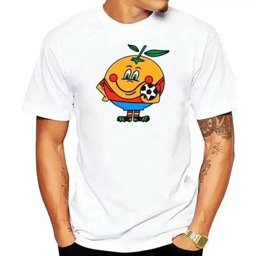 Naranjito Tshirt Mens High Quality Round Neck Spain 82 Spanish Mascot 1982 Football Tshirt Top Loose and Comfortable Sports