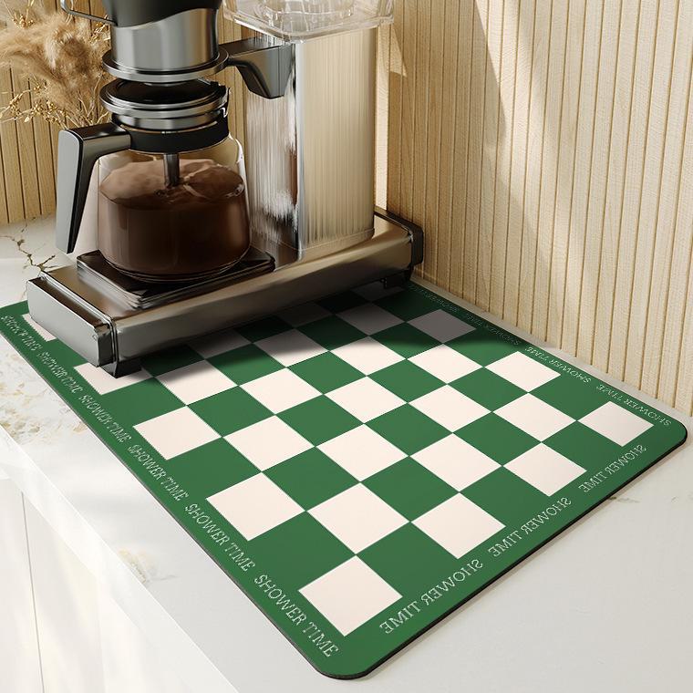 Diatom Mud Coffee Machine Mat: Absorbent, Insulating, and Drying Pad for Kitchen Countertops and Dishes