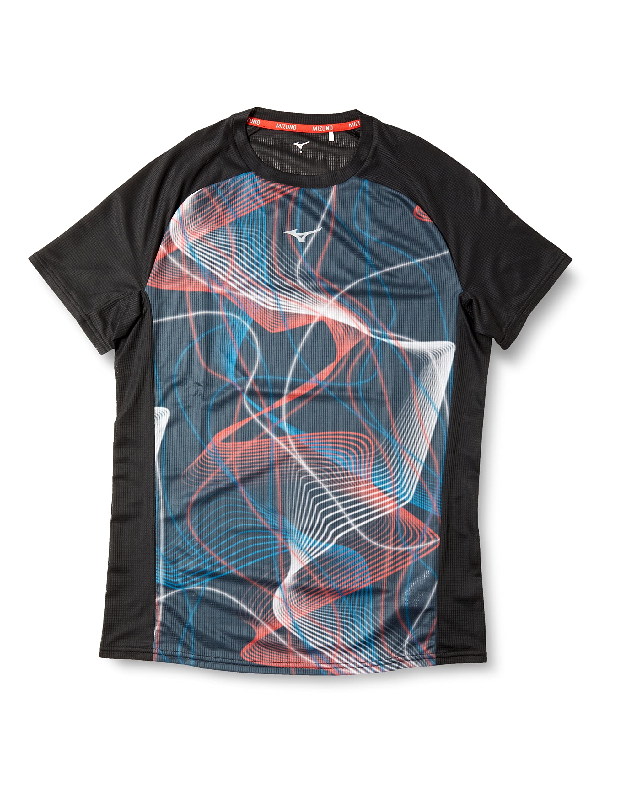

Mizuno Dry Aeroflow Premium Highly Breathable and Aurora Size S Men s T-Shirt, Reflective, Reflective, Black/Multicolor, (J2MA2500)