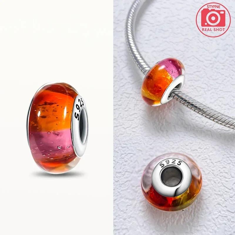 Coppereffervescence Murano Glass Original Colored Beads Fit Original Charm Bracelet Fine Jewelry Diy Giftsfor Women