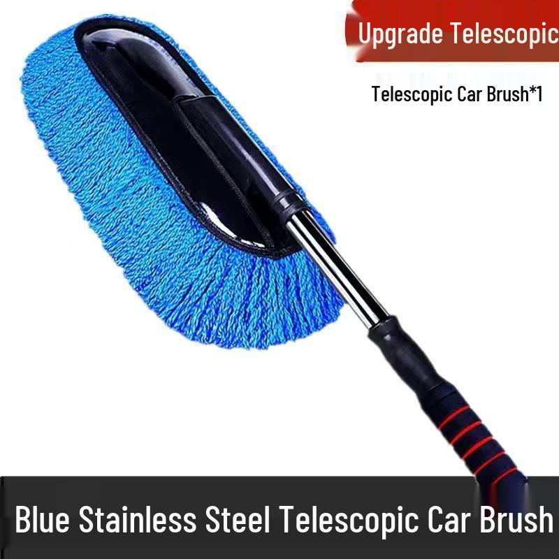 Retractable Car Dust Removal Mop with Soft Bristles - Automotive Cleaning Tool