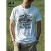 Summer Fashion Heavyweight Retro Men's English Letters 100% Cotton Printed Round Neck High-quality Casual Fitness Street T-shirt