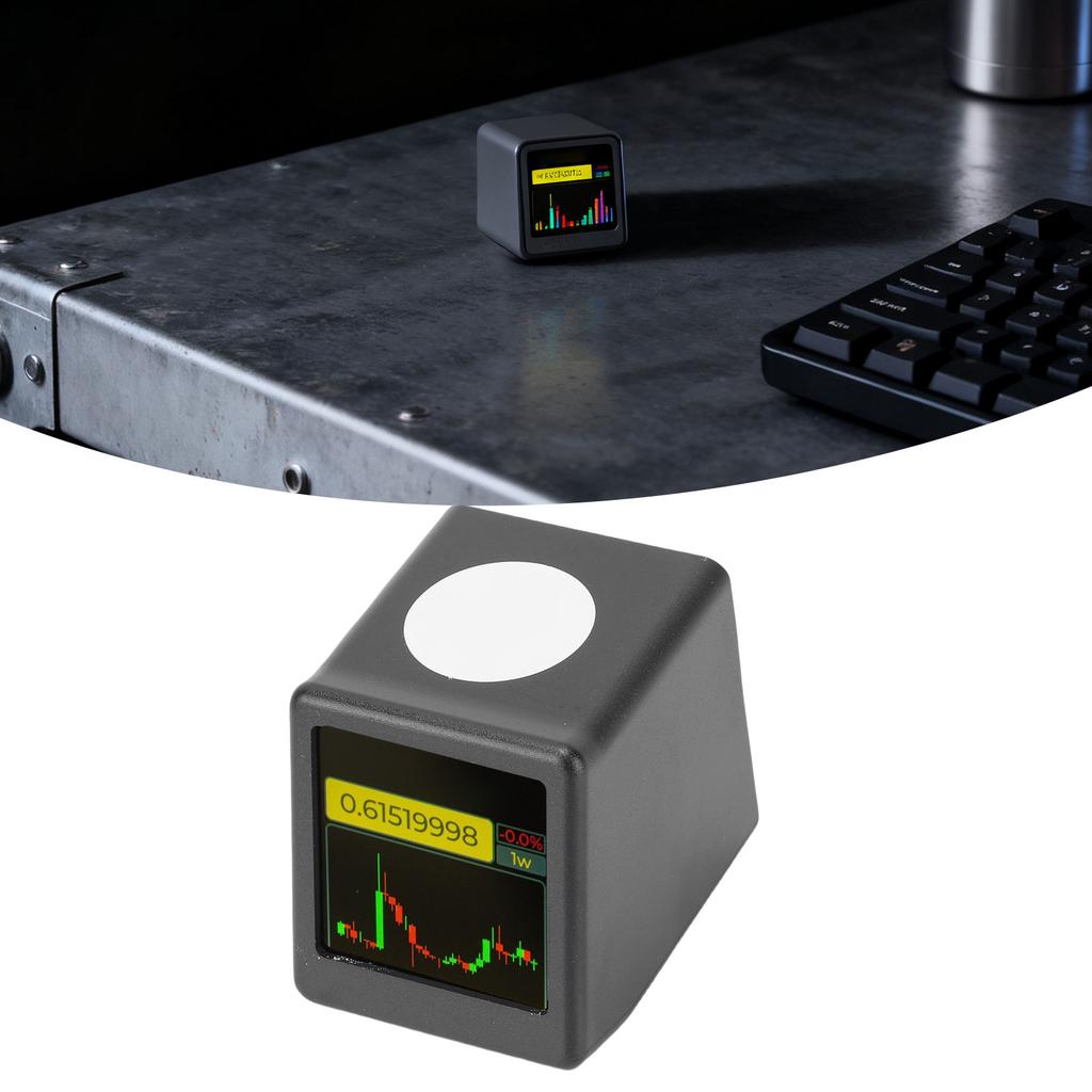 Bitcoin Aktien Ticker WiFi Kompakte Echtzeit Krypto Preisanzeige mit Uhrzeit Wetter GIF Animationen für Schreibtisch Nachttisch