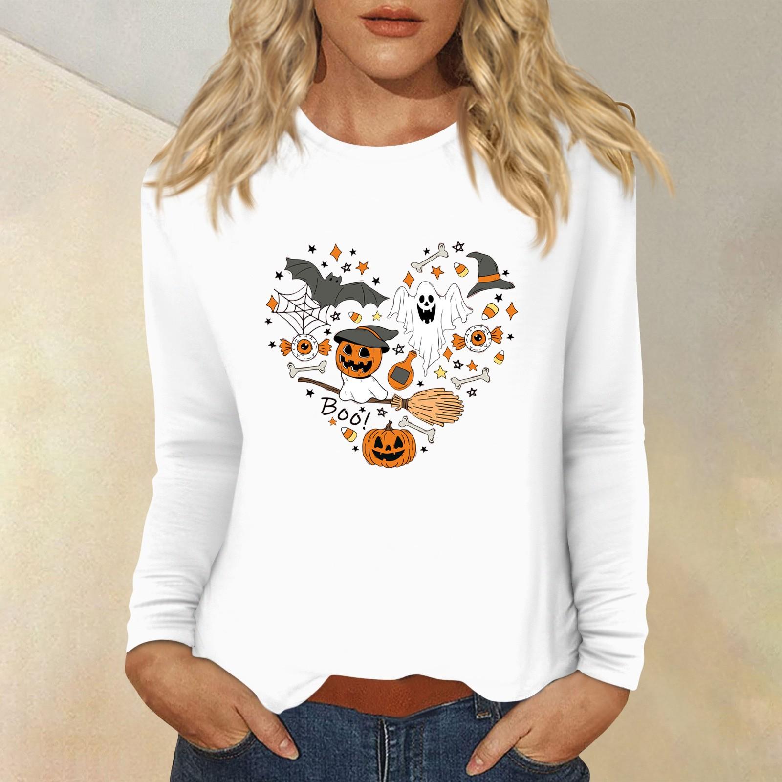 

Женский повседневный топ с длинными рукавами и круглым вырезом с цветочным принтом M белый