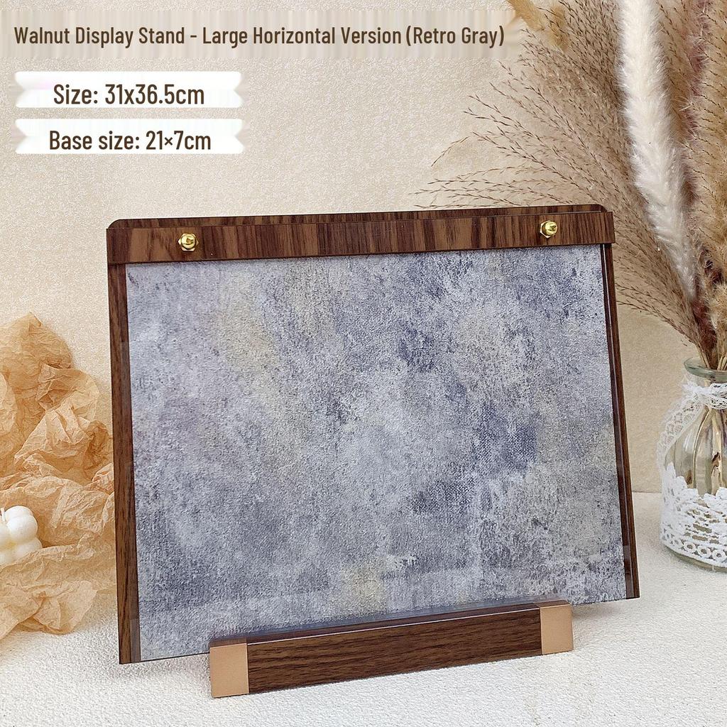 Walnut Wood Manicure Display Stand with Solid Base