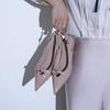 Sheepskin version~ pointed bow sandals women's inner height increase empty French light mouth temperament Mary Jane bag head sandals