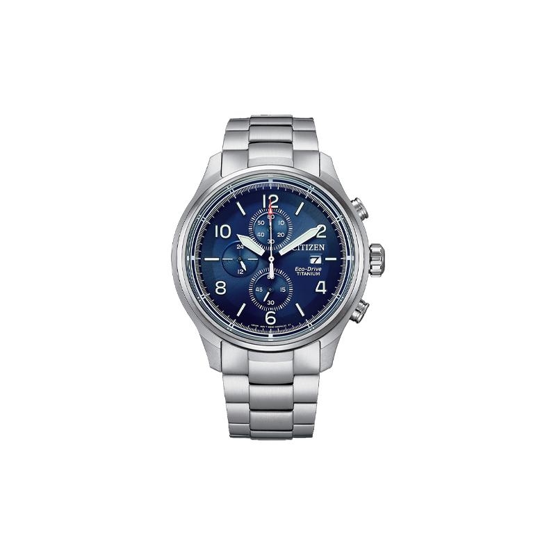 

CITIZEN 100 meters waterproof, solar Quartz, super titanium strap, , men s watch, blue dial CA0810-88L синій
