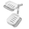 Soap Holder Detachable Two Layers Space Saving Wall Mounted Rotating Soap Dish for Bathroom Shower