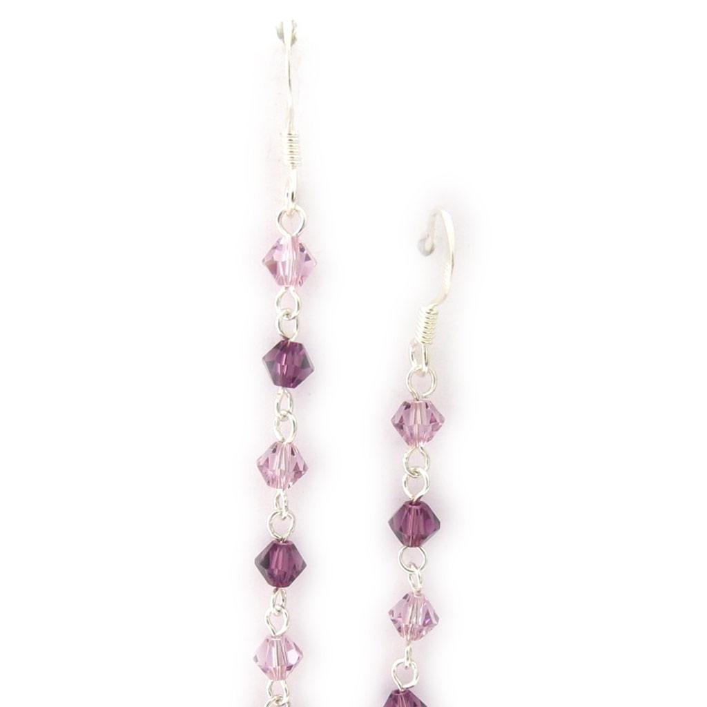 Les Trésors De Lily [K6466] - Purple 'Sissi' Silver Earrings