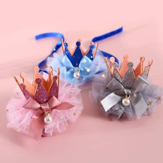 Copricapo per Animali Domestici Adorabile Accessorio Cosplay Delicato sulla Pelle Copricapo Corona di Pizzo da Principessa per Animali Domestici