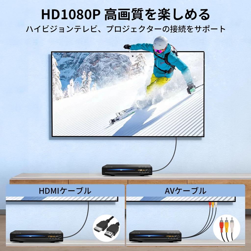 [Modell 2025] ASUTAS DVD-Player, 1080P-Unterstützung, Nur DVD/CD-Wiedergabe, Regionenfrei, CPRM-kompatibel, Spielt aufgenommene Programme und terrestrisches Digitalfernsehen ab