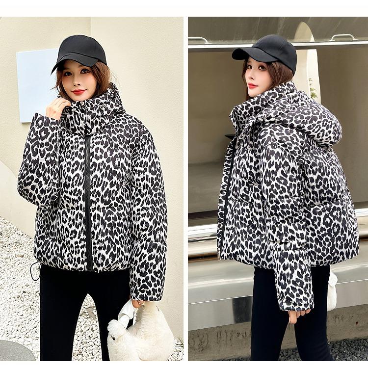 Make A Statement This Winter with Our Bold Leopard Print Loose-Fit Hooded Jacket for Women