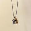 Neuer gefleckter Tigerauge-Stein Pilz Anhänger Lange Vielseitige Schlüsselbein Kette Halskette für Damen Nische Exquisite Accessoires