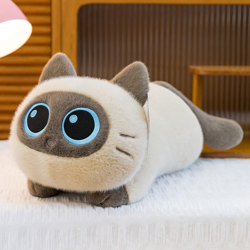 Süße Siamkatzen- und schwarze Katzentier-Stoffpuppen - Entzückendes Geschenk für Mädchen