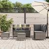 VidaXL Garden Lounge Set 5 Pcs with Grey Cushions Wicker, Outdoor Sofa Set, Garden Furniture Set, 3365346
