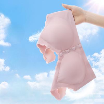 Creative Front Four Buckle Underwear Women with Inserts Large Elastic Vest Type In The Elderly Large Size Without Steel Ring Bra