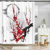 Japanese-Style Flowers Plum Blossom Shower Curtains Bathroom Curtain Frabic Waterproof Polyester Bath Curtain With Hooks