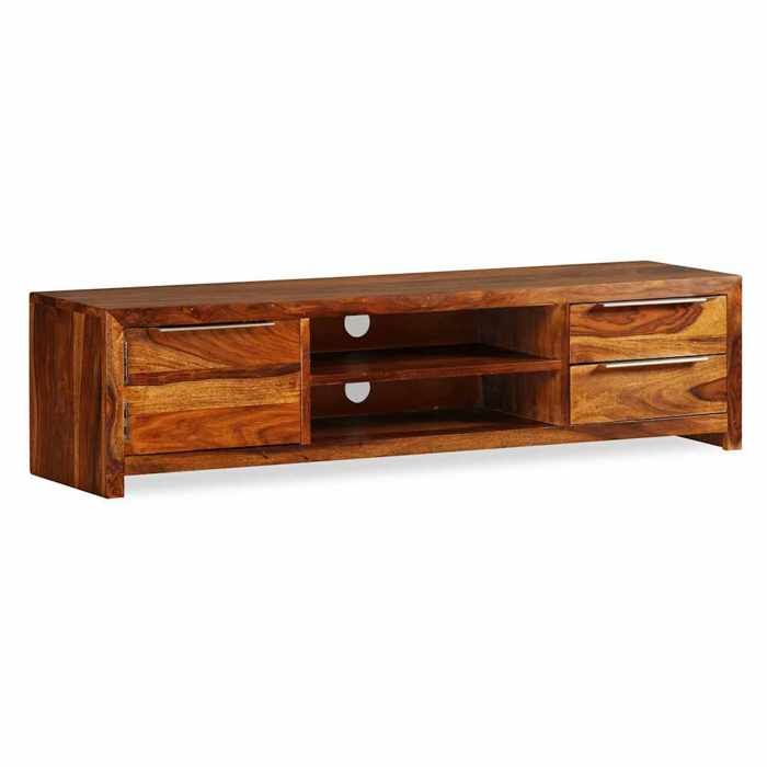 VidaXL Bois Massif de Sesham Meuble TV Armoire Basse Divertissement Salon 243945