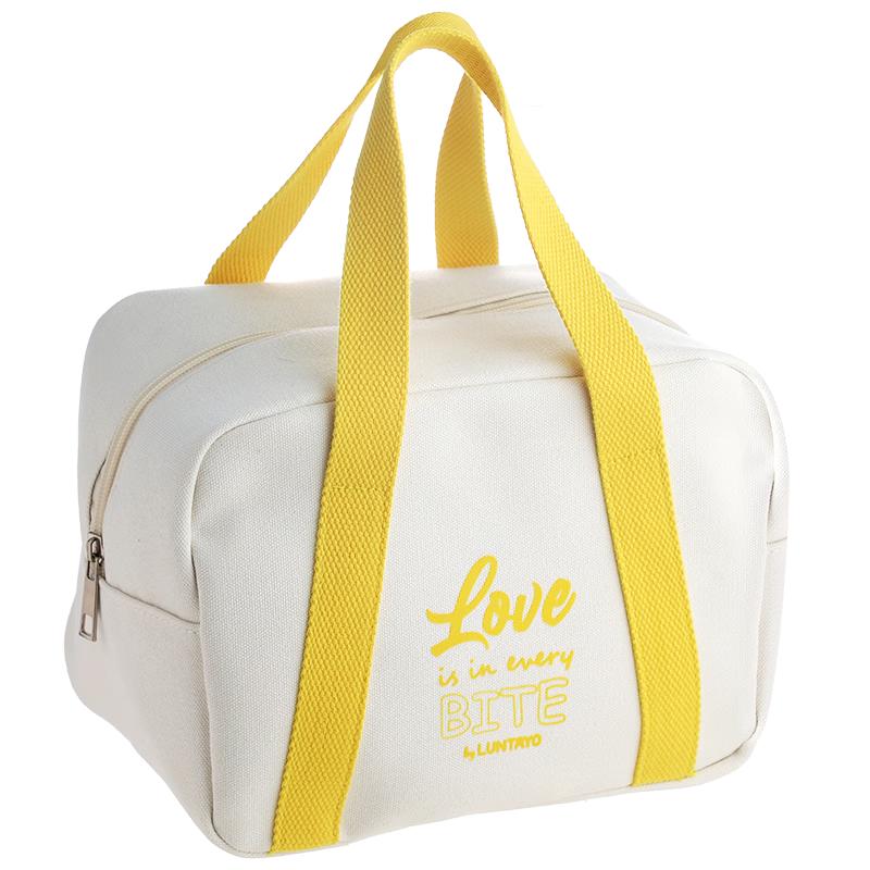 LUNTAYO Three-Compartment Canvas Lunch Bag