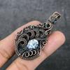 Natural Mosaic Jasper Gemstone Copper Wire Wrap Gift Jewelry Pendant 2.56" E6b25