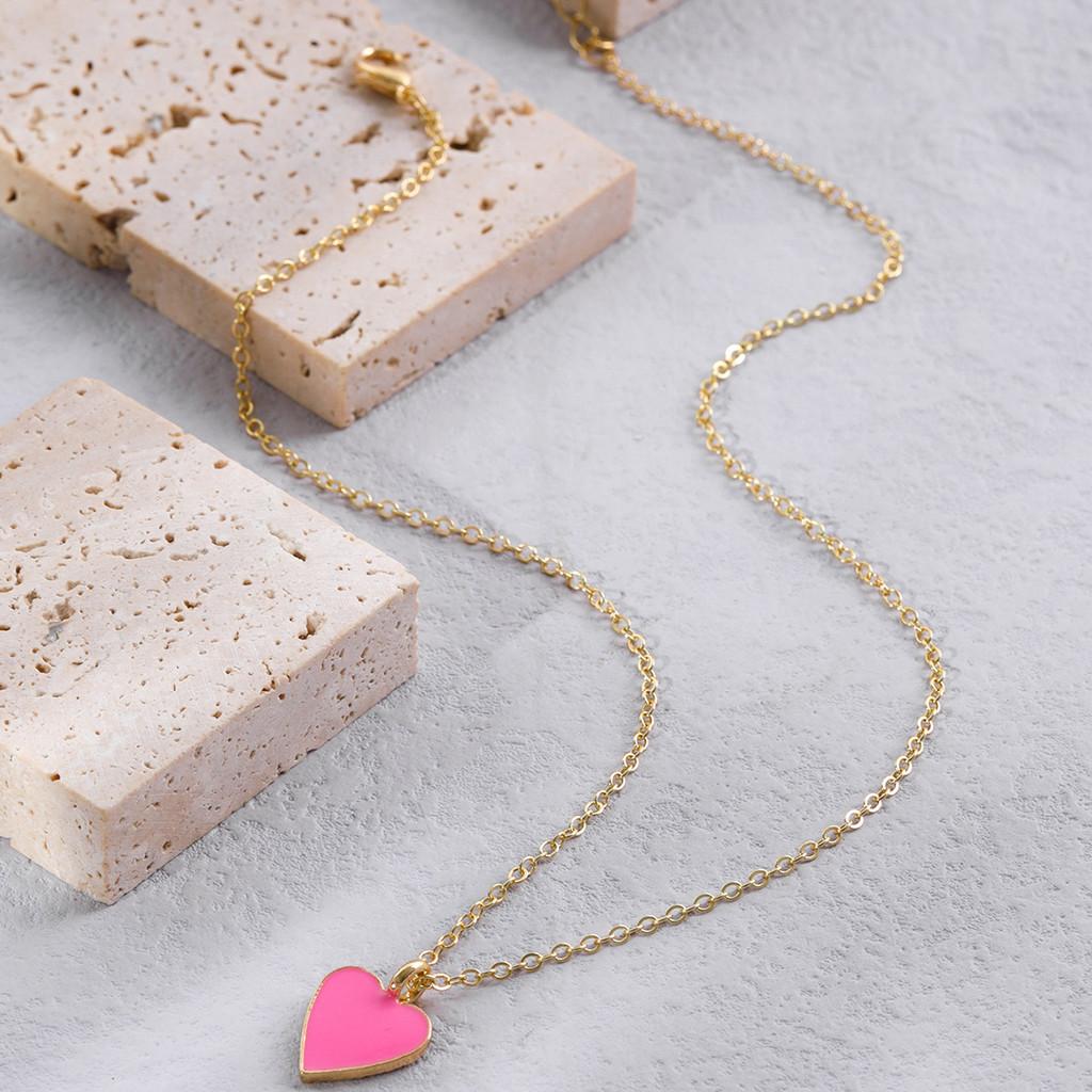 Multicolor Elegant Heart Necklace Fashionable Alloy Jewelry For Women Perfect For Autumn 2022