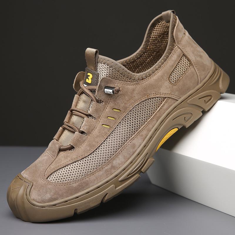 

2025 summer new men s sandals leather leisure sports outdoor mountaineering mesh men s shoes non-slip lazy cloth shoes 44