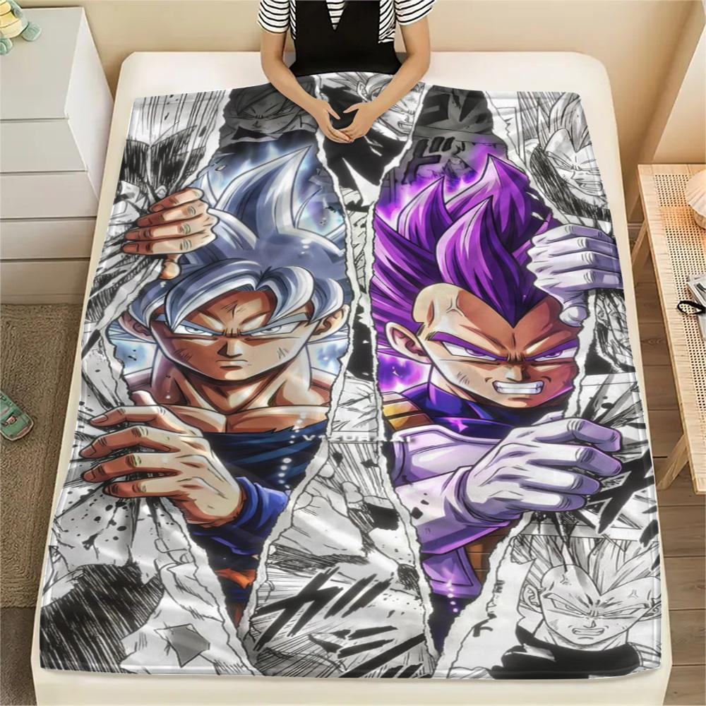 Goku Personalized Print Flannel Blanket, Warm Comfort Accessory for Bed, Sofa, Chair, Bedroom and Travel.-TING