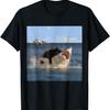 Katze Beißt Hai Lustiges T-Shirt