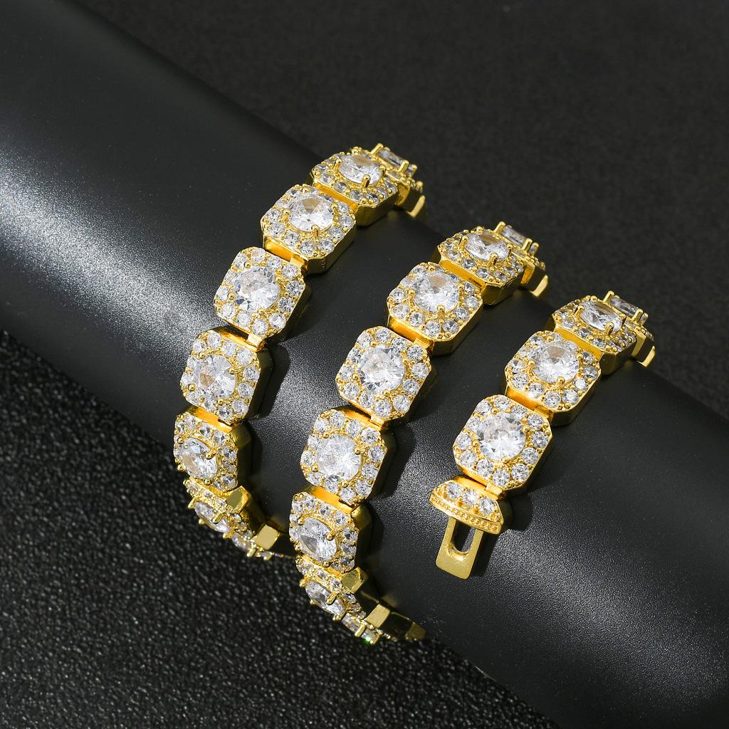 European & American Hip Hop 13MM Rock Candy Chain Zirconia Necklace - Luxury Fashion Jewelry
